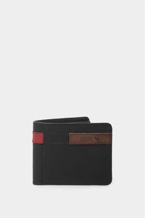 Billetera de cuero Leather contrastes Negro