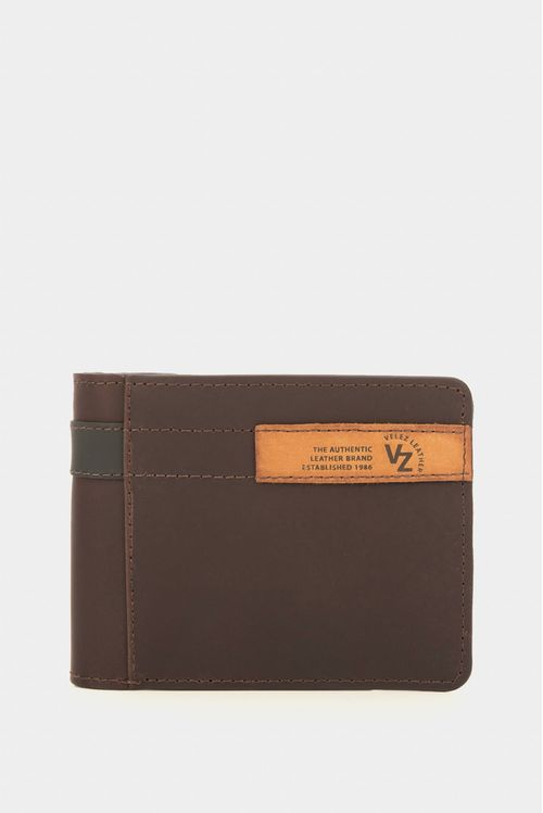 Billetera de cuero Leather contrastes Cafe