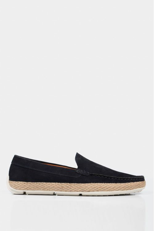 Mocasines casuales de cuero para hombre inserto yute