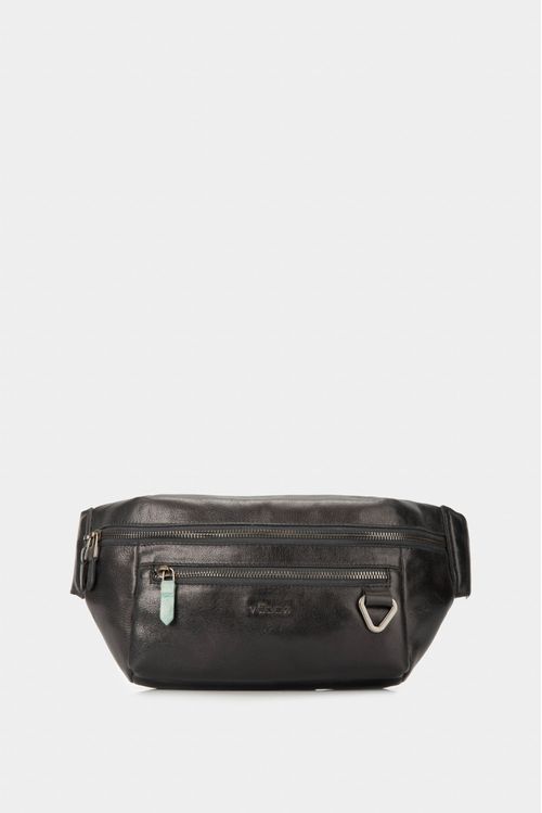 Riñonera tivoli de cuero para hombre reata en nylon Negro