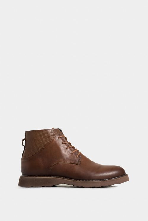 Botas Placa 2 de cuero para hombre suela tractorada