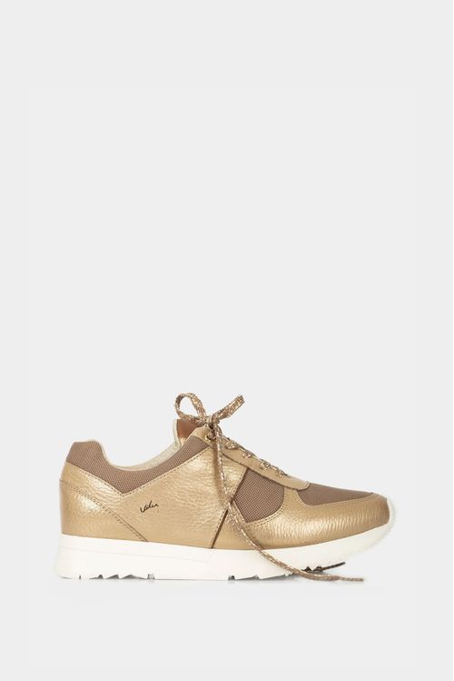 Tenis deportivos tropical de cuero para mujer suela de color