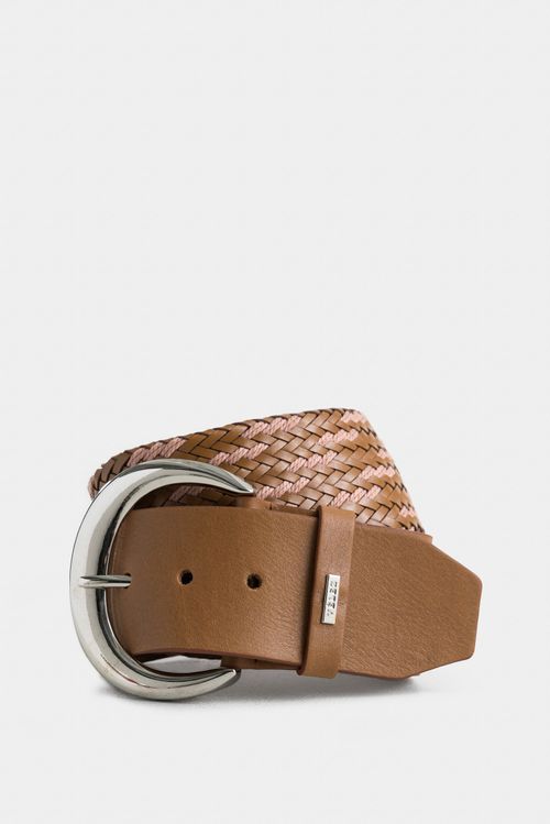 Cinturón unifaz aurora de cuero para mujer detalle trenzado