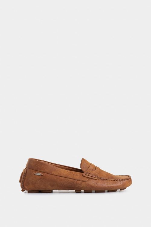 Mocasines Manchester de cuero para mujer detalle folia