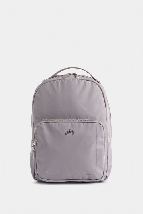 Morral Púrpura de lona para mujer manija cuero