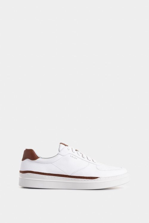 Tenis Whited de cuero para hombre detalle contraste