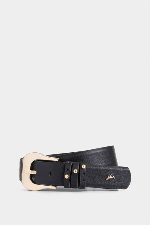 Cinturón unifaz de cuero pasadores