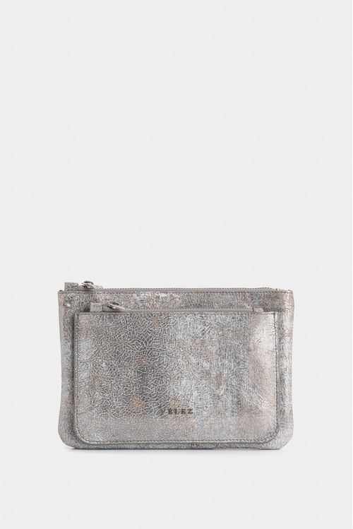 Cosmetiquera Arándano de cuero folia para mujer doble bolsillo