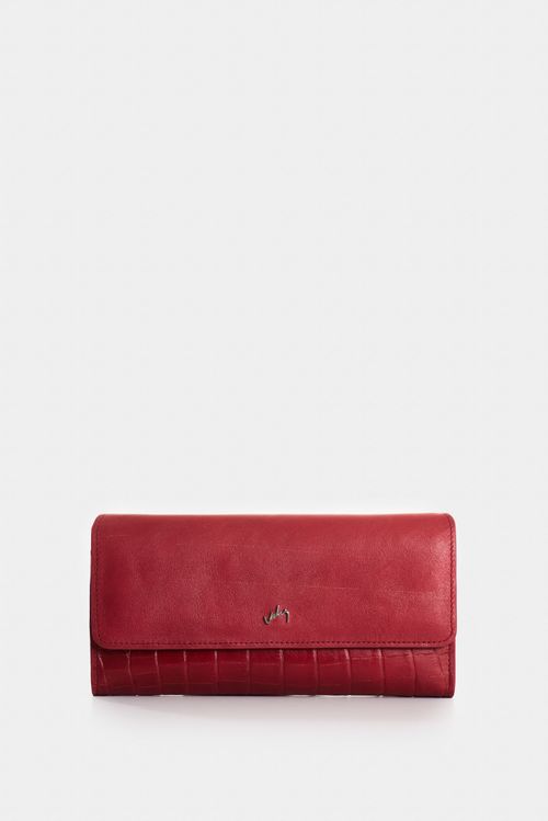 Porta chequera Extravaganza de cuero para mujer grabado