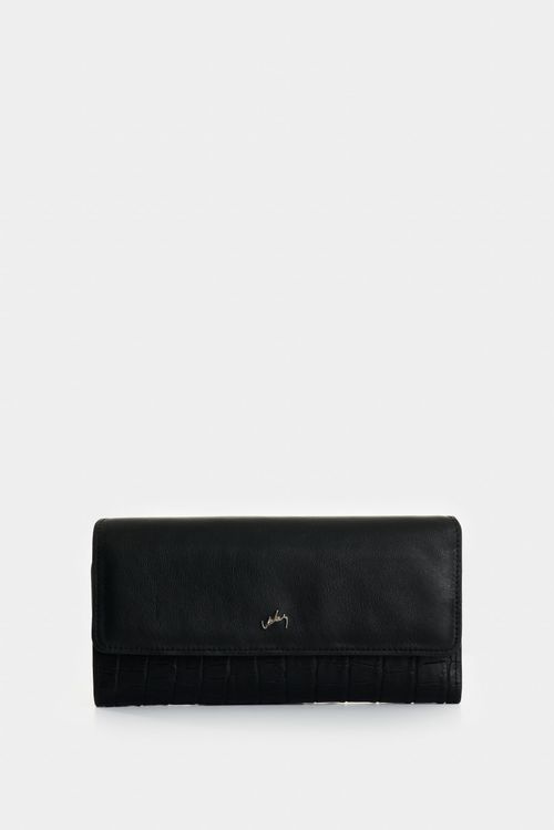 Porta chequera Extravaganza de cuero para mujer grabado