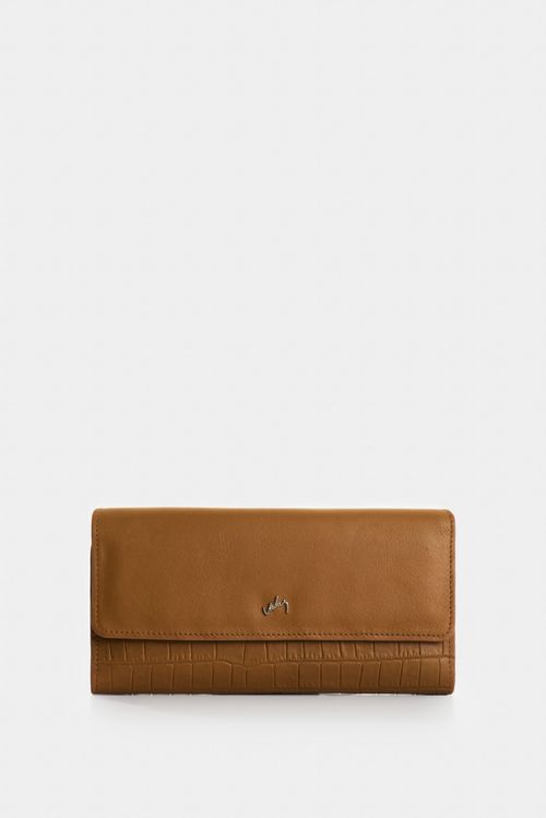 Porta chequera Extravaganza de cuero para mujer grabado