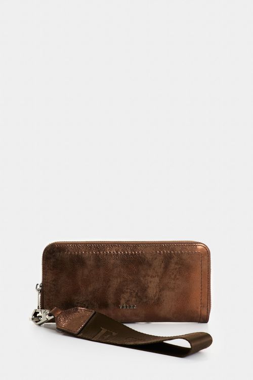 Billetera porta chequera de cuero folia para mujer Arezzo