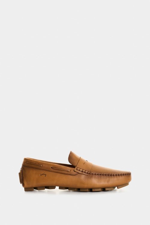 Mocasines oporto de cuero para hombre efecto tamponado