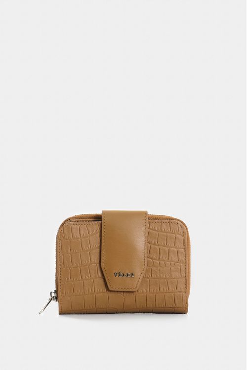 Billetera Hiedra de cuero para mujer grabado