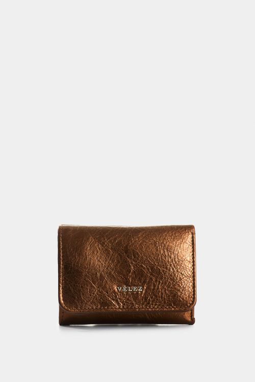 Billetera pequeña de cuero folia para mujer con monedero