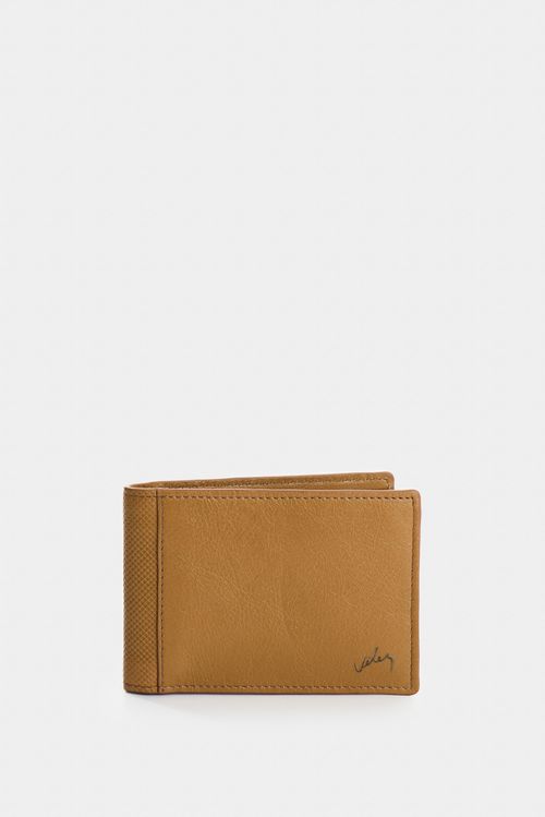 Billetera de cuero con detalle grabado para hombre Lira