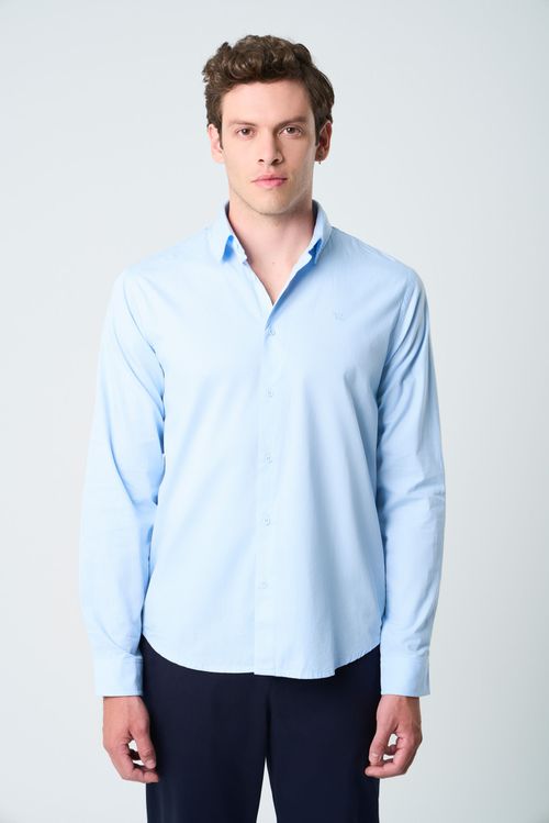 Camisa en popelina para hombre semifitted