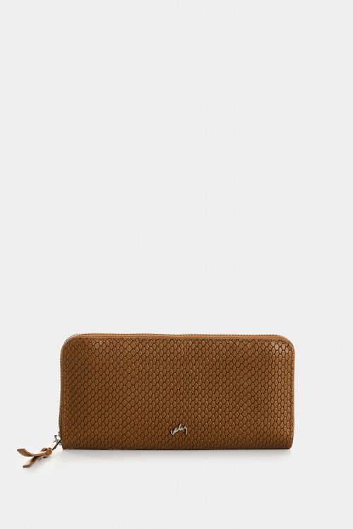 Porta chequera de cuero grabado para mujer Tulia