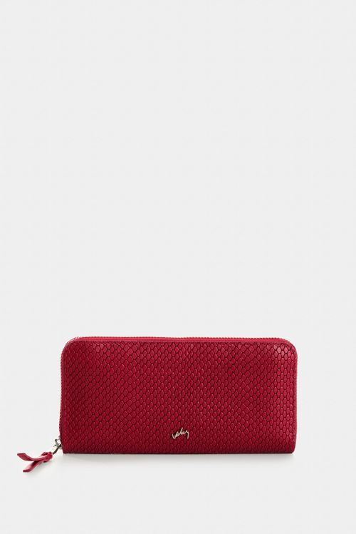 Porta chequera de cuero grabado para mujer Tulia