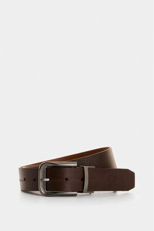 Cinturón doble faz Ravello de cuero para hombre hexagonal