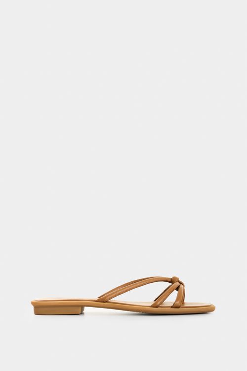Sandalia plana de cuero para mujer Sole